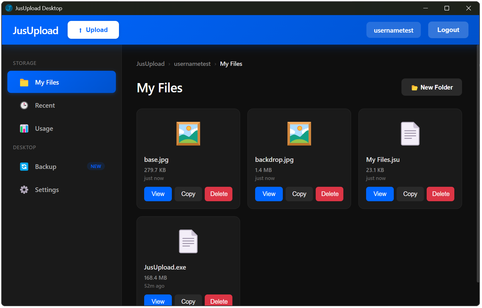 JusUpload Desktop App